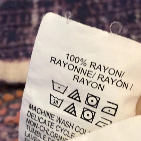 LUCKY BRAND Paisley Print Boho Rayon Short Sleeve Blouse - Picture 6 of 7